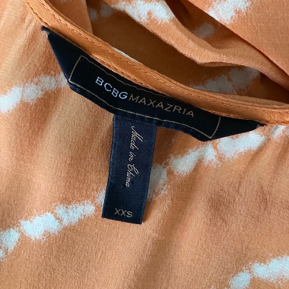 BGBG MAXAZRIA Orange and White Tie-Dye Silk Cocktail Dress Size XXS - Picture 9 of 10